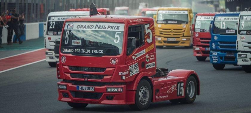 Camion da corsa in pista durante un grande evento motoristico.
