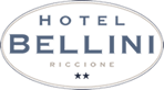 Logo dell'Hotel Bellini a Riccione con due stelle.